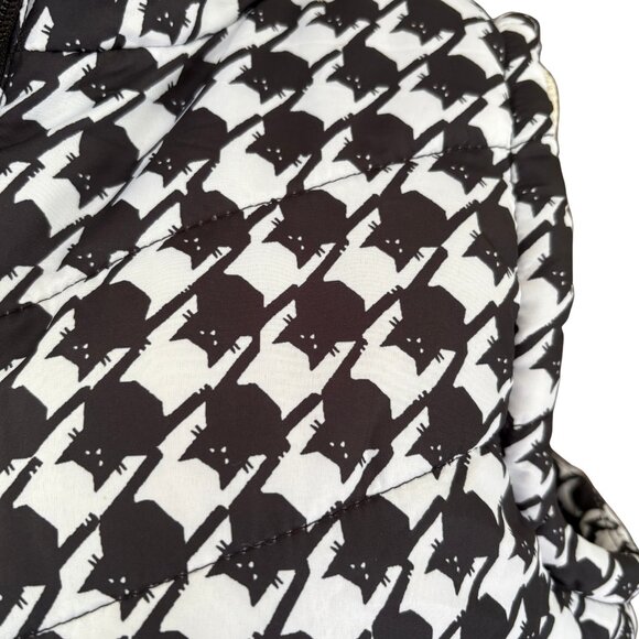 Jason Maxwell Cat Print Quilted Puffer Vest Women’s M Black White - Picture 4 of 10